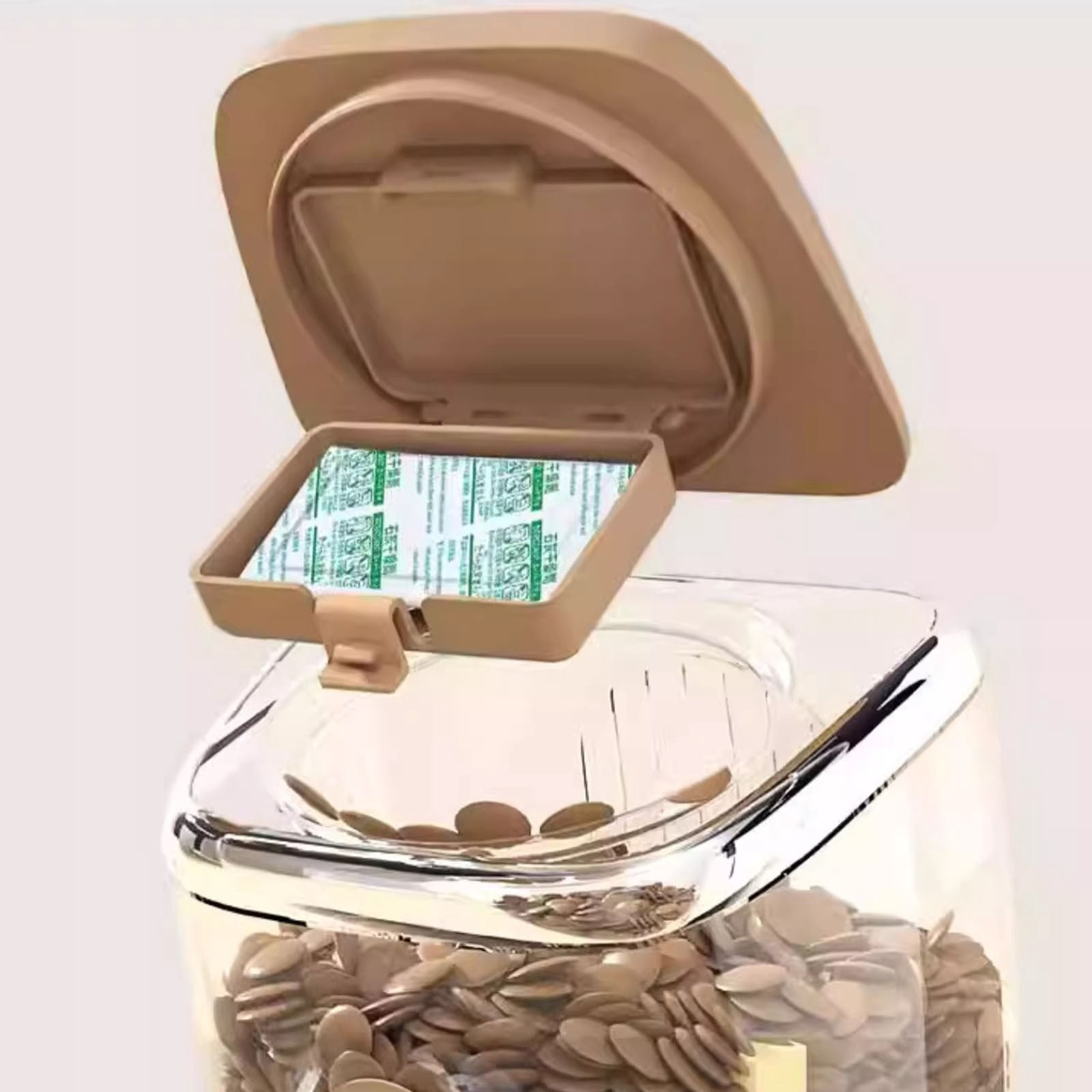 65° Tilt Automatic Pet Feeder - Hanging Gravity Food Dispenser for Cats, Rabbits & Small Dogs, Cage-Mount Fresh-Keeping Bowl with Adjustable Portion Control