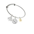 thumbnail image 2 of Delight Jewelry Goldtone Hexagram Star Silvertone Let Things Go Tree Charm Bangle Bracelet, 2 of 4
