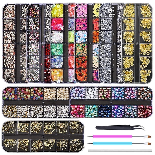 Kit de pedrería, gemas, diamantes, cristales y lentejuelas para decoración de uñas