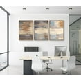 thumbnail image 4 of Large Abstract Framed Wall Art - Canvas Wall Art Pictures Prints for Living Room Decor Natural Float Framed Artwork for Bedroom Kitchen Home Office Decoration 60" X 28" Set of 3 Blue Grey, 4 of 6