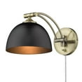 thumbnail image 1 of Golden Lighting Rey Modern Articulating 1-Light Sconce Aged Brass Matte Black, 1 of 10