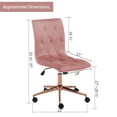 thumbnail image 6 of Duhome Office Desk Chair Velvet Tufted Computer Task Chair Rolling Chair Vanity Chair with Wheels for Bedroom Teen Girls, Pink and Gold, 6 of 7