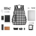 thumbnail image 4 of Disketp Black White Plaid Mochila Ligera e Impermeable, Mochila de Día Resistente para Viajes, Senderismo y Uso Diario para Hombre y Mujer, 4 of 7