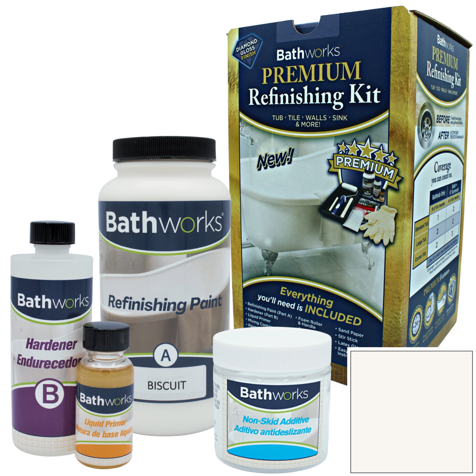 22oz Bathworks® Premium Bathtub & Tile Resin Paint Refinishing Kit with