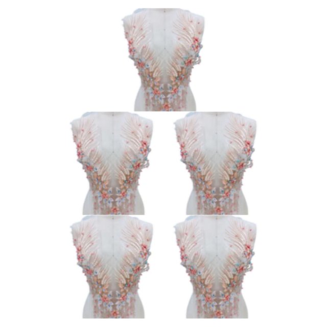 Moyic Apliques de encaje resistentes y duraderos para corpiño de boda o accesorio de vestido de baile Apliques de encaje para bricolaje Rosa Type2 NO2