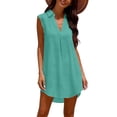 thumbnail image 5 of GUACER Womens Summer Swimwear Coverup Sleeveless Collared V Neck Mini Dress Casual Beach Cover Up, 5 of 9