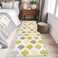 thumbnail image 4 of Runner Rug 2 x 6 Ft, Yellow Orange Moroccan Washable Non-Slip Floor Mat for Kitchen Hallway/Entryway, Vintage Boho Geometric Pattern Gray Long Kitchen Runner Area Rugs for Living Room, Low-Profile, 4 of 8