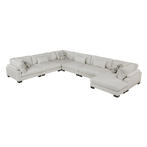 Lexicon Corydon Microfiber 6-Piece Modular Sectional with Chaise in Beige