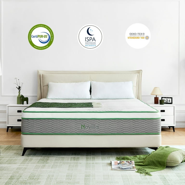  Novilla Queen Mattress, 12 Inch Hybrid Pillow Top