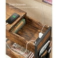 thumbnail image 4 of VASAGLE Table d'Appoint avec Ports USB et Prises de Courant, Table de Bout à Dessus Rabattable avec Station de Recharge, Brun Rustique et Noir, 4 of 6