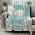 thumbnail image 2 of Turquoise Cloudy Sky Blanket Soft Cozy Warm Throw Blanket for Couch, Plush Fuzzy Flannel Fleece Blankets for Sofa, Modern Clouds Nature Scenery Bed Blankets Lightweight Gifts for Women, 50"x80", 2 of 9