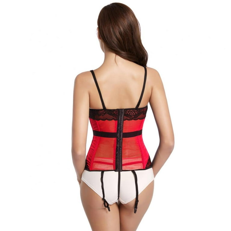 Plus Size Strappy Bustier, Corset Lingerie for Women, See Through