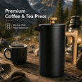 thumbnail image 4 of PLERISE French Press Coffee Maker 34 oz, Double Wall Stainless Steel Coffee Press with Real Wood Handle and Dual Filter Screen, Food Grade 18/8 Stainless Steel for Coffee and Tea,, 4 of 7