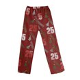 thumbnail image 5 of Adult Fashion Christmas Print Casual Pants with Drawstring Elastic Waist, Comfortable Sleepwear and Loungewear Trousers for Home Use,Wine,L, 5 of 7