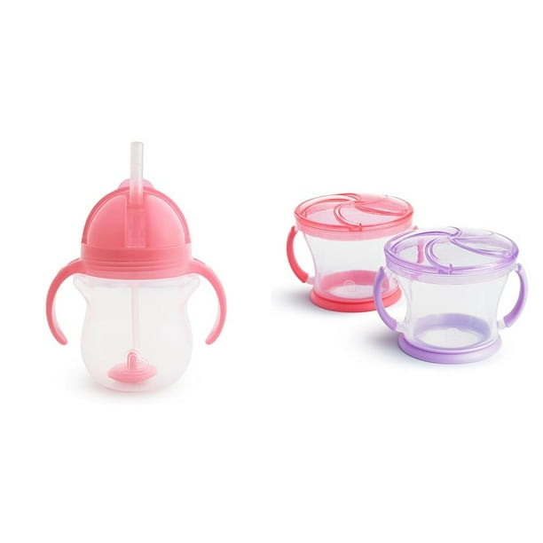 Trainer Cup Munchkin Any Angle, 200 ml, con tapa con cierre de clic, rosa