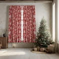 thumbnail image 4 of Touchbetter Christmas Sheer Curtains for Living Room and Bedroom, Snow Red Foil Print Curtains, Holiday Window Drapes Decorations, 52" W x 84" L, Set of 2 Curtain Panels, 4 of 6