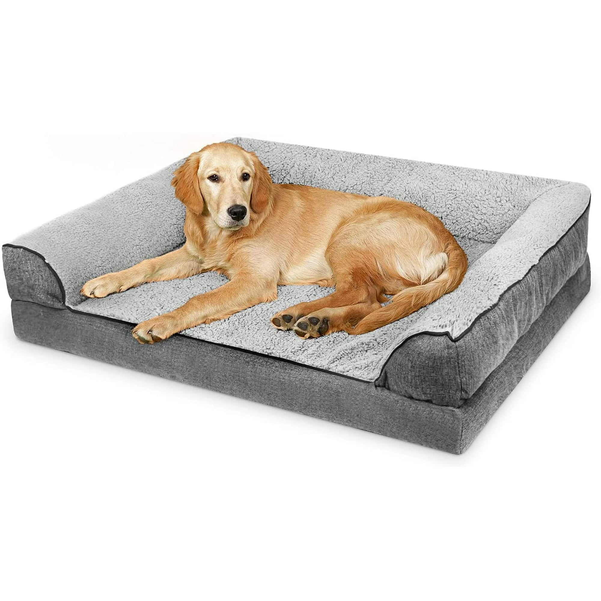 Iguohao Orthopedic Dog Bed For Large Dogs Washable Pet Sofa Bolster Bed With Removable Cover Waterproof Liner 35 Large Dog Beds For Dogs Under 45