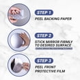 thumbnail image 6 of Sticky 3M Adhesive Anti-Fog Shaving Mirror - Peel and Stick Fogless Shower Mirror for Men - Frameless & Shatterproof Plastic Mirror - 6" Round, 6 of 8