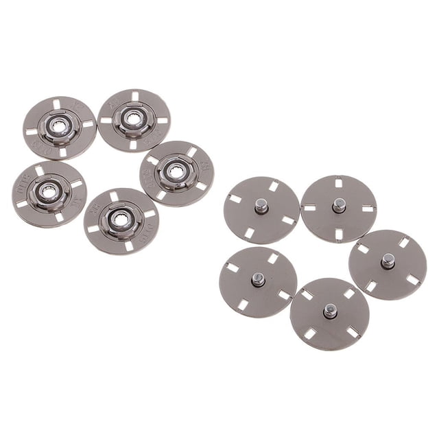 5 juegos de broches metálicos invisibles de 21 mm para hebillas de bolso Plata mate
