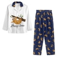 thumbnail image 3 of Kuiaobaty Cute Sloth Print Womens Pajamas Set Button Down 2 Piece Pjs Long Sleeve Oversized Sleepwear with Pockets, XS, 3 of 7