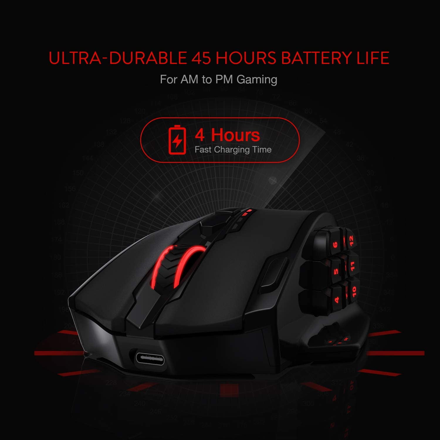 Redragon Impact Elite M913 RGB USB 2.4G Wireless Gaming Mouse 16000 DPI 16 Buttons Programmable Ergonomic Mouse PC for Gamers