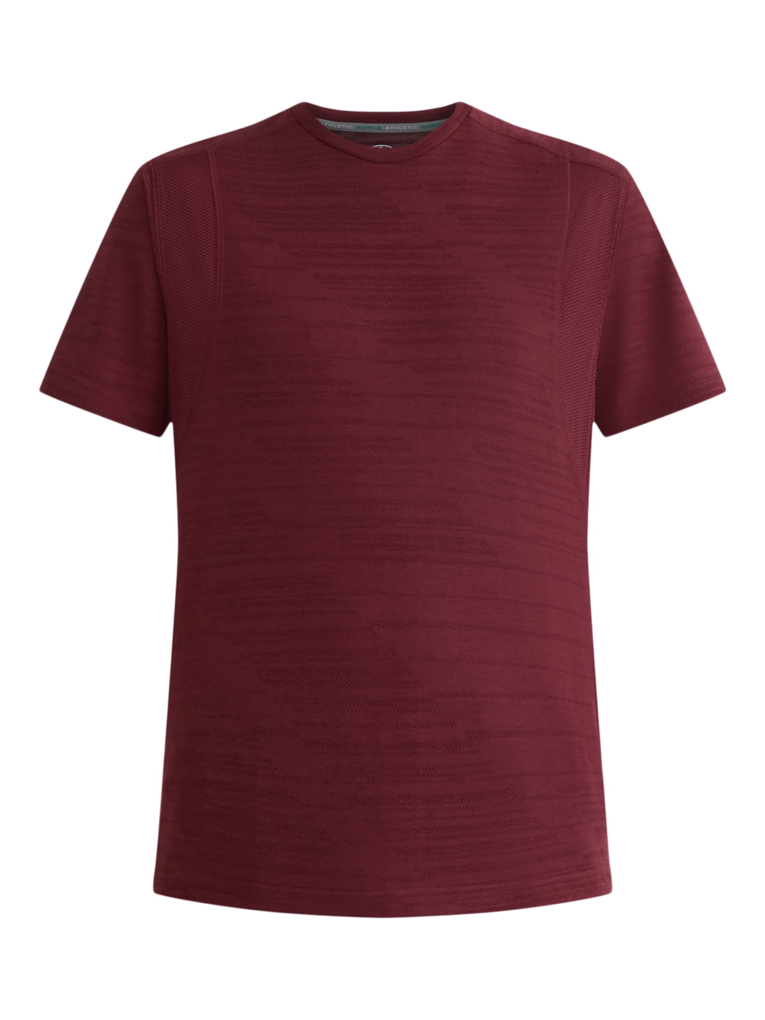 Athletic Works Men's and Big Men's Jacquard Short Sleeve Workout Shirt, Sizes S-3XL