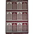 thumbnail image 4 of Modefa Turkish Islamic Prayer Rug - Large Group Praying Carpet - Wide Plush Velvet Mat - Multi Person Muslim Janamaz Sajada for Family - 12 Person (Vined Arch Red/Green), 4 of 8