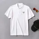 thumbnail image 3 of Camiseta polo para hombre negra con cuello, camisetas de calle lisas, sin logotipo, ropa elegante, holgada, de algodón, 3 of 5