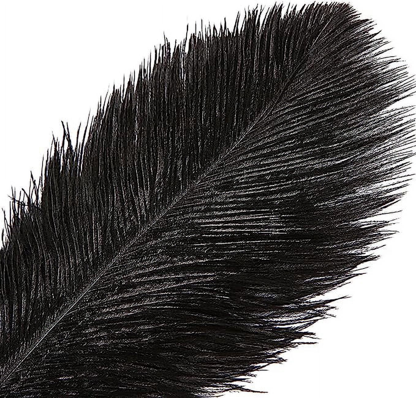 NAMZI Black Bulk Natural Ostrich Feathers 12-14Inch (30cm-35cm), Perfect for Wedding, Party Centerpieces, Easter & Home Decoration