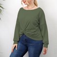 thumbnail image 5 of Plus Size Tops for Women Trendy Round Neck Long Sleeve T Shirts Casual Loose Comfy Ladies Going out Blouse Tees, 5 of 7