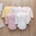 thumbnail image 2 of 5 Pcs/set Baby Infant Toddler Cotton Long-sleeve Bodysuits 3-24 Months Cute Baby Girl Romper Clothes Sets,A,12-18 Months, 2 of 4