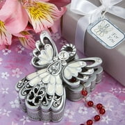 FASHIONCRAFT 8648 Angel Trinket Box, Jewelry Box, Decorative Box, Trinket Box Pewter Finish with Inlaid Enamel Filigree Design, Pack of 10