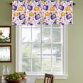 thumbnail image 3 of Halloween Curtain Valances for Windows, Kitchen Valance Window Treatments Panel 2 Pack, Purple Magic Hat Stars Pumpkin Candy Ghost Rod Pocket Short Curtains for Bathroom Bedroom 60 x 18 Inch, 3 of 8