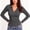 Dark Gray, variant on Womens Basic Layer Tops Collared V Neck Long Sleeve Ribbed Shirts Casual Fall Layering Pullover Tops, Gray, L