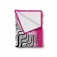 thumbnail image 2 of Music Soft Flannel Fleece Throw Blanket, Composition Tree Nature Harmony Rhythm Illustration, Cozy Plush for Indoor and Outdoor Use, 60" x 80", Hot Pink Black White, by Ambesonne, 2 of 6