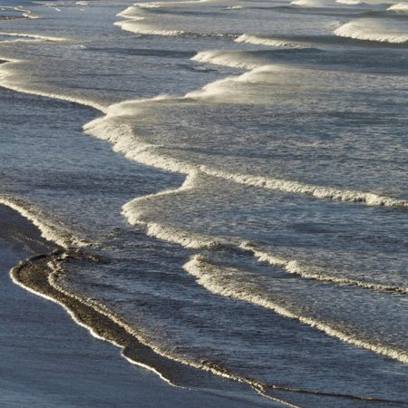 Surf Coming on Beach in Hicks Bay, East Cape, New Zealand Print Wall Art By Momatiuk -