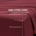 thumbnail image 3 of 1000TC Twin-XL Size 4PC Sheet Set - Premium 1000-Thread-Count 100% Egyptian Cotton, Fit Upto 26 inches Extra Deep Pockets Mattress - Burgundy, 3 of 7