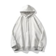 thumbnail image 2 of HAiming Drawstring Hoodies for Men 2025 Casual Solid Color Long Sleeve Loose Basic Pullover Sweatshirts with Pocket, 2 of 7