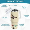 thumbnail image 2 of Yayeee 40oz Double-Wall Insulated Stainless Steel Tumbler with Handle Bottle, Flying Planes, 2 of 8