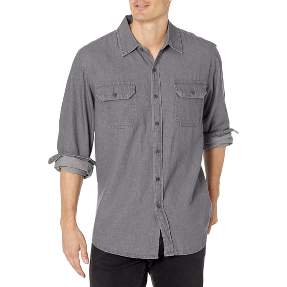 Camisa Wrangler Authentics de manga larga gris talla grande