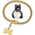 thumbnail image 1 of Collar De Cadena De Perro Dorado, Cadena De Eslabones Cubano, 1 of 7