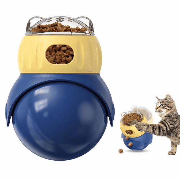 Cat Treat Dispenser, Interactive Toys For Cats, Mental Stimulation Toy For Cats, Adjustable Opening Wobble Slow Feeder Ball Safe Plastic IQ Training Toy Relieve Boredom Indoor Cat Enrichment Gift