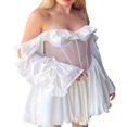 thumbnail image 2 of Elegant Off-shoulder Dress with Ruffled Bandage for Women, 2 of 5