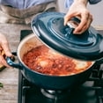 thumbnail image 5 of Merten and Storck German Enameled Iron 1873 Aegean Teal Braiser, 4QT, 5 of 10