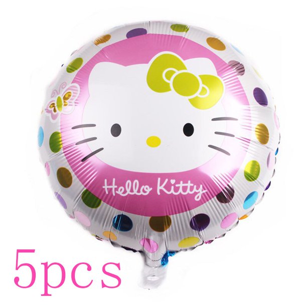 Juego de Globos de Hello Kitty para fiesta de cumpleaños de niña, set de 5 unidades de Globos de aluminio rosa, decoraciones para Baby Shower