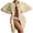 Beige, variant on Batwing Sleeve Beach Cover Up Button Front Kimono Bathing Suit Cover Ups Swimwear Cover Up