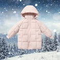 thumbnail image 2 of Ruyang Kids Winter Puffer Coat Baby Boys Girls Padded Warm Quilted Down Parka Lightweight Mock Neck Zip Up Hooded Jacket, 2 of 4
