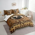 thumbnail image 3 of Manfei Ensemble de Literie Rustique avec Couette 7 Pcs, Ensembles de Literie Grand Aztèque Brun Attrape-Rêves, Ensembles de Draps Grand Style Ferme Vintage, Déco de Chambre Super Douillette, 3 of 6