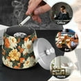 thumbnail image 4 of Yayeee Ashtray with Lid for Cigarette Smokeless Stainless Steel Home Ash Holder, Bright Floral, 4 of 7