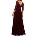 thumbnail image 6 of Ruimatai Women's Slim Fit Lace V-Neck Dress 3/4 Sleeve Elegant Waist Stitching Flowy Midi Dress Party Cocktail Formal Wear Plus Size, 6 of 8